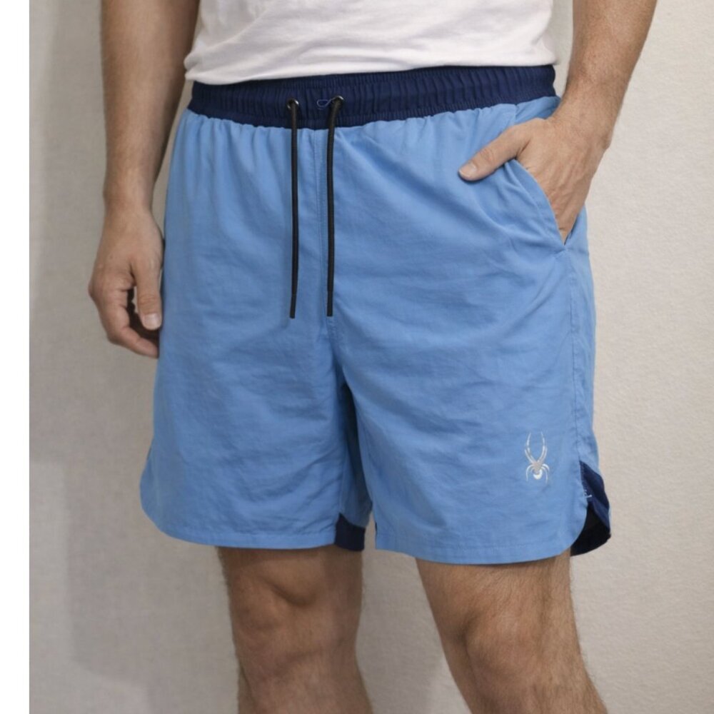 Spyder Swim Trunks Mens Size Large Blue Drawstring